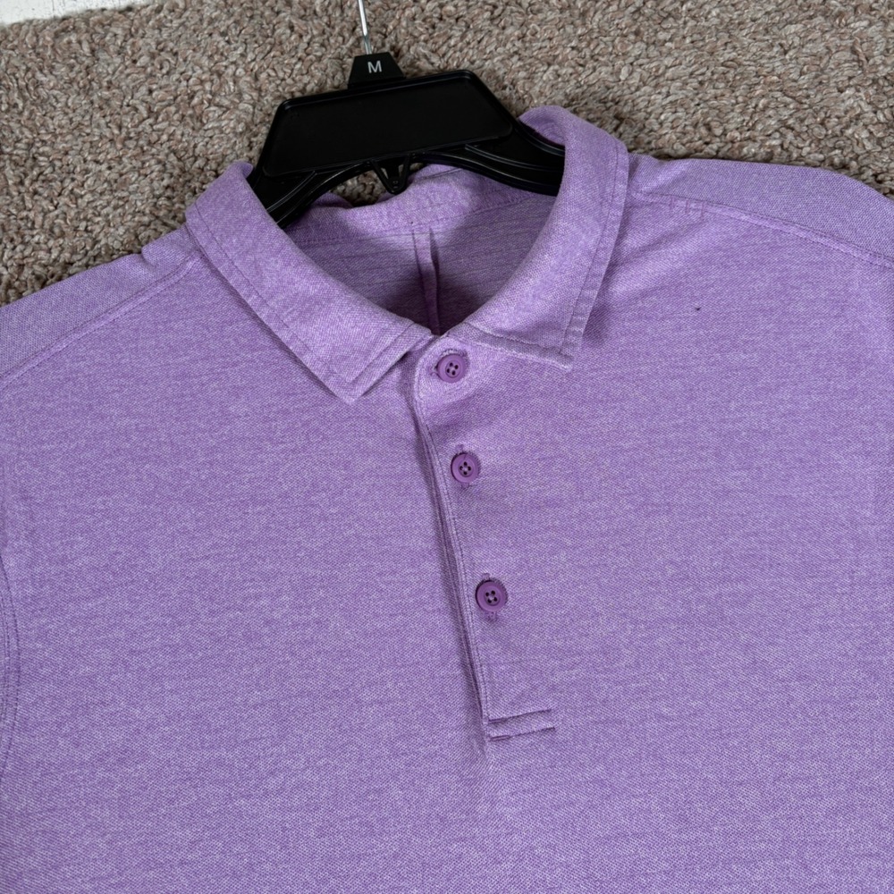 Lululemon Evolution Polo Mens Medium Purple Heathered Short Sleeve Golf Shirt